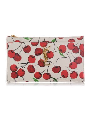 Saint Laurent Monogram Cherry Bill Wallet