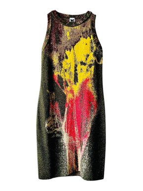 Missoni Abstract Printed Khaki Viscose Mini Dress