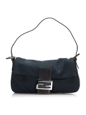 Fendi Black Felt Baguette Bag