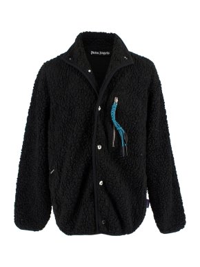 Palm Angels Black Boucle Wool Blend Jacket