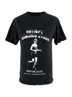 Satisfy Running Printed Distressed T-Shirt