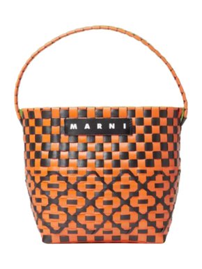 Marni Orange Market Oval Pod Basket Bag