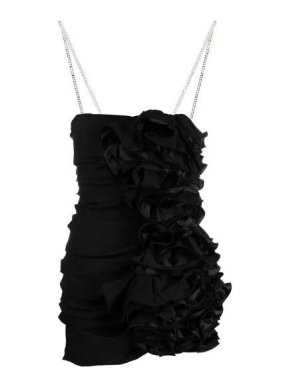 Magda Butrym Ruffled Mini Dress with Crystal Straps