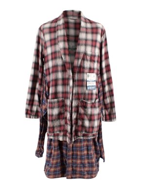 Maison Mihara Yasuhiro Red & Blue Plaid Cotton Robe