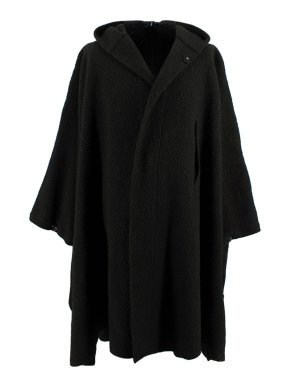 Yohji Yamamoto Black Oversized Wool Cape
