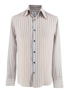 73 London Pink & Blue Stripe Silk Shirt