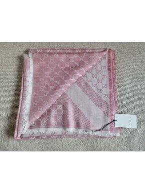 Pink GG Guccissima Reversible Scarf