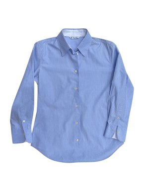 Loro Piana Chambray Blue Striped Cotton Shirt