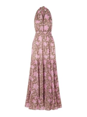 Hannah Open-back Floral-print Cotton-voile Maxi Dress