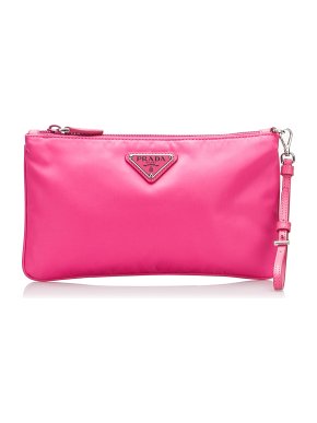 Prada Pink Tessuto Wristlet Clutch Bag