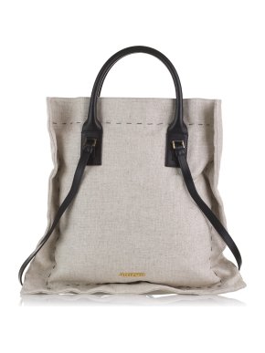 Jacquemus Le Coussin Canvas Leather Trimmed Tote Bag