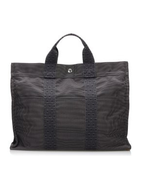 Hermes Herline MM Canvas Tote Bag