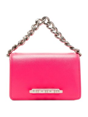Alexander McQueen Pink Four Ring Silver Chain Mini Bag