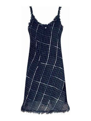 Chanel Blue Tweed Mini Dress