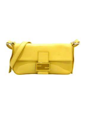 Fendi Yellow Leather Interchangeable Baguette Bag