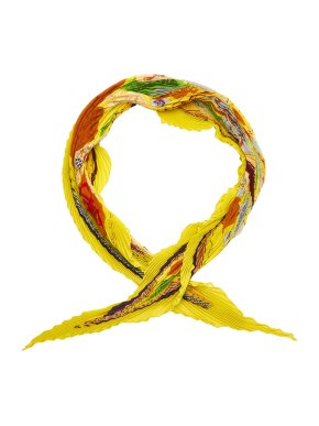 Hermes Chiffres et Monogrammes Pleated Silk Scarf
