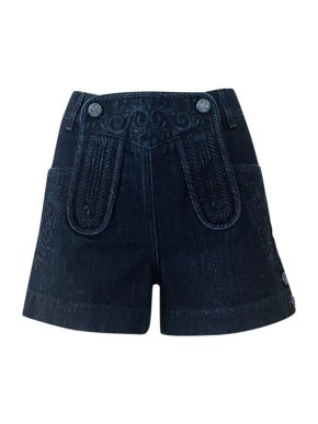Chanel Paris-Salzburg Tyrolean Embroidered Denim Shorts