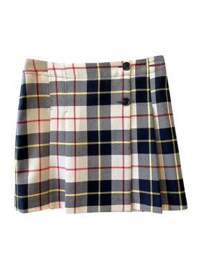 Bonpoint Checked Wool Kilt Mini Skirt