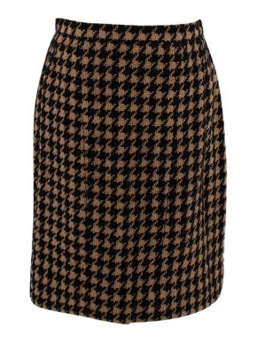 Chanel Vintage Houndstooth Tweed Mini Skirt