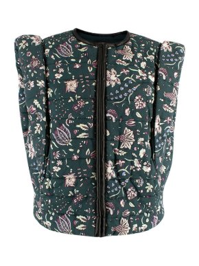 Isabel Marant Floral Print Green Cotton Gilet
