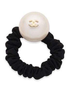 Chanel Faux Pearl CC Scrunchie