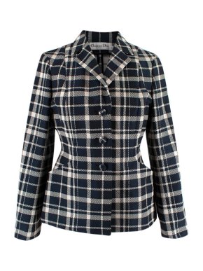 Dior Blue and White Plaid Bar Jacket