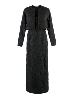 Emilia Wickstead Floral Brocade Midi Dress & Cropped Jacket