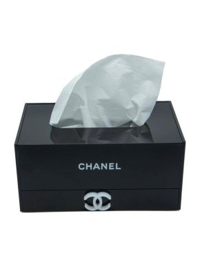 Chanel VIP Gift Black Acrylic CC Tissue Box