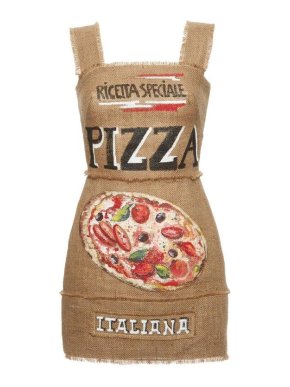 Dolce & Gabbana Linen Runway Pizza Mini Dress