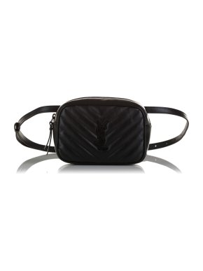 Saint Laurent Monogram Lou Black Leather Belt Bag