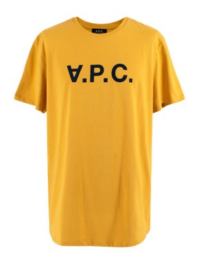 A.P.C Yellow Logo-Flocked Cotton-Jersey T-Shirt