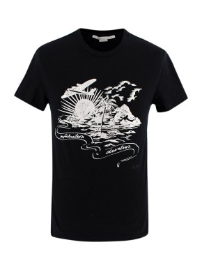 Stella McCartney Infatuation Devotion Printed Black Cotton T-Shirt