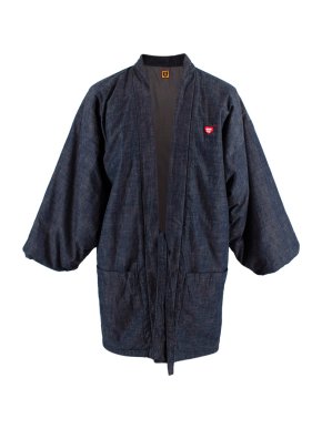 Human Made Padded Denim Logo Printed Kimono Jacket