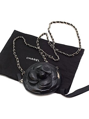 Chanel Camellia Round Clutch With Chain