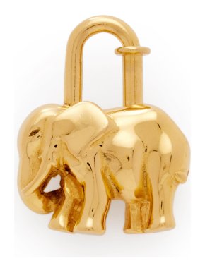 Hermes Gold Tone Elephant Cadena Charm