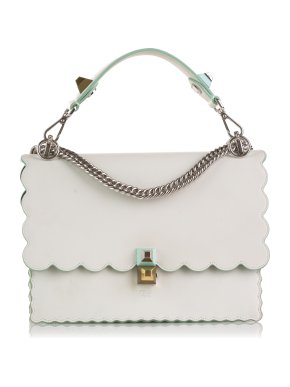 Fendi Scalloped Kan I Leather Shoulder Bag