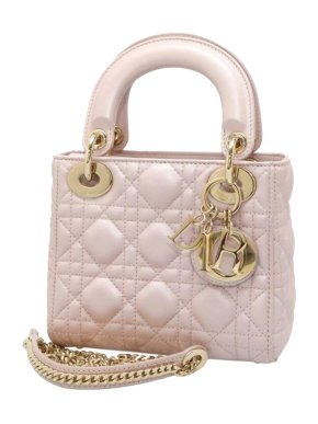 Pink Mini Cannage Lady Dior Bag