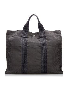 Hermes Herline MM Canvas Tote Bag