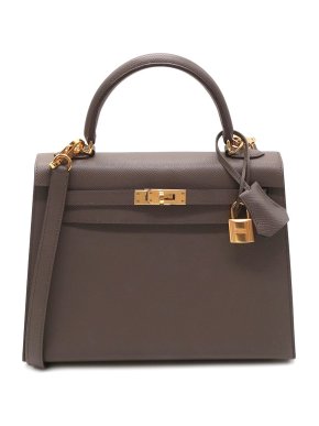 Hermes Etain Epsom Leather Kelly Sellier 25 GHW