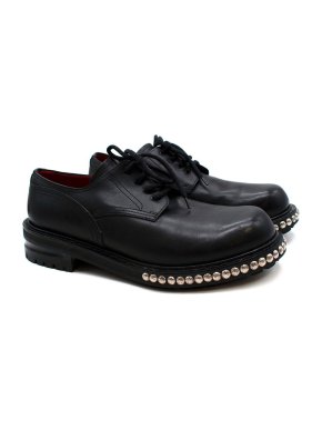 Alexander McQueen Black Leather Studded Chunky Brogues