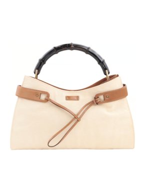 Gucci Tom Ford Canvas Bamboo Top Handle Bag