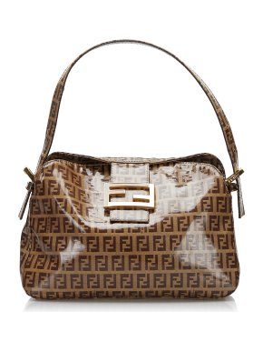 Fendi Zucchino Double Flap Baguette Bag