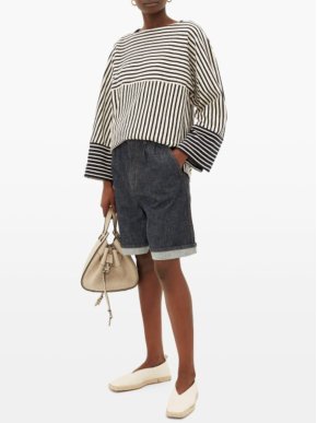 Loewe Striped wide-sleeve cotton-terry T-shirt - sold out