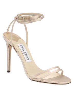 Jimmy Choo Champagne Satin Tizzy Sandals