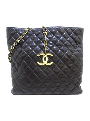 Chanel Vintage CC Quilted Lambskin Tote Bag