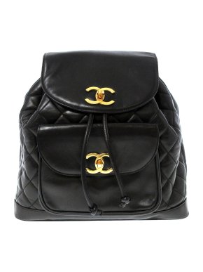Chanel Black Vintage CC Matelasse Backpack