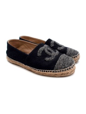 Chanel CC Wool Jute Espadrilles