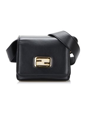 Fendi Small ID Black Leather Crossbody Bag