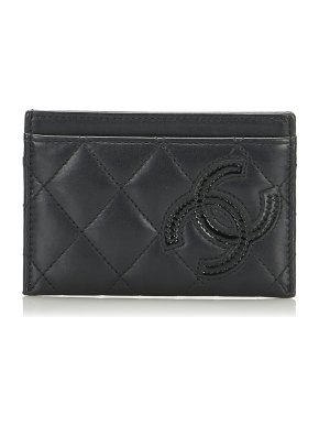 Chanel Black CC Quilted Card Holder