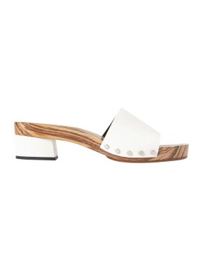 Proenza Schouler White Leather Platform Clog Mules